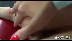 Redare Lesbo cu coarne așezat pe toate butoanele ude holocene neobișnuite