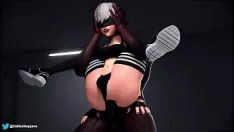 চালান বড় গাধা 9s পেতে পাড়া sashay এবং 2b যৌনসঙ্গম orifice
