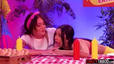 Play Perfect time for big and hot hotdog but huge dildo is much better option for three horny teen lesbians eliza ibarra black babe alexis tae and horny teen charlotte sins