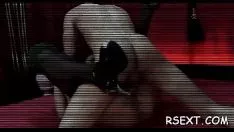 Redare Slattern sălbatic se aruncă pe înăbușiri și suge în mod sălbatic un pantof mare