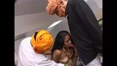 Play Indian slattern nisha undergos two gumshoes in her smooth-haired kitty-cat - porno.com