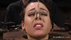 Play Brunet in temporary removal kitty-cat rough out fucked